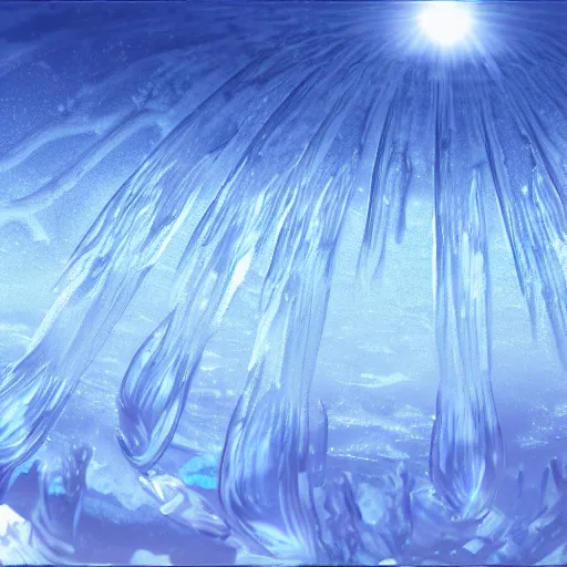 Image similar to icy submerged transparendigitalart leaked aquatic noticing animation