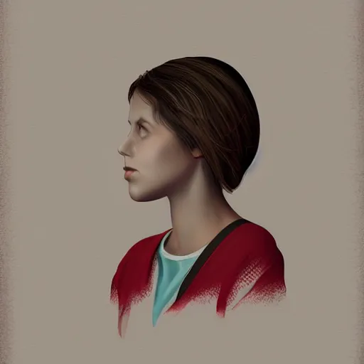 Prompt: lofi studying girl, portrait, digital art