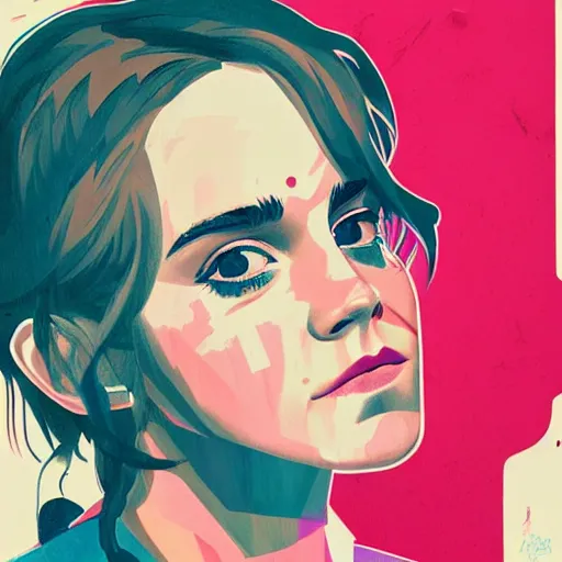 Image similar to Emma Watson profile picture by Sachin Teng, asymmetrical, Organic Painting , Matte Painting, geometric shapes, hard edges, graffiti, street art:2 by Sachin Teng:4