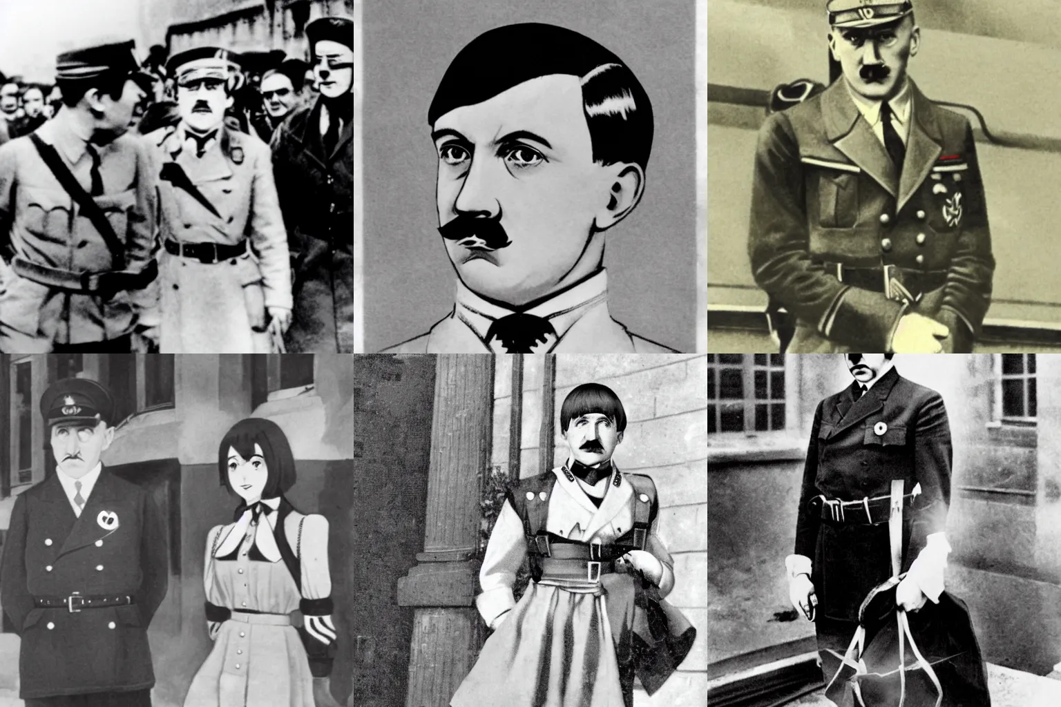 Prompt: adolf hitler as an anime girl in paris