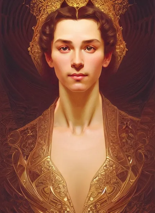 Prompt: portrait of alexandr pushkin perfection, symmetrical! intricate, elegant, highly detailed, vision of holy perfection, sleeping in a theatre!! smile, digital painting, artstation, concept art, smooth, sharp focus, illustration, art by artgerm and greg rutkowski and alphonse mucha