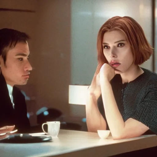 Image similar to intimate movie still of scarlett johansson in lost in translation
