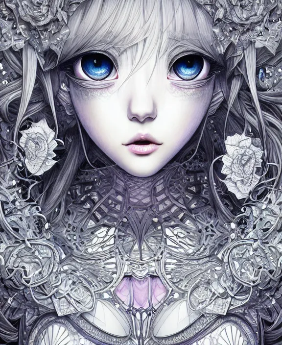 Prompt: ' lost in a lucid dream, my soul drifted away ', conservatively dressed, ultra great shadowing, ultra 3 d shadowing, ultra reflective surfaces, illustrated completely, ultra 8 k mega detailed pencil illustration, ultra detailed pencil illustration, intricate, epic composition, masterpiece, bold complimentary colors, very very kawaii, stunning masterfully illustrated by artgerm, range murata.