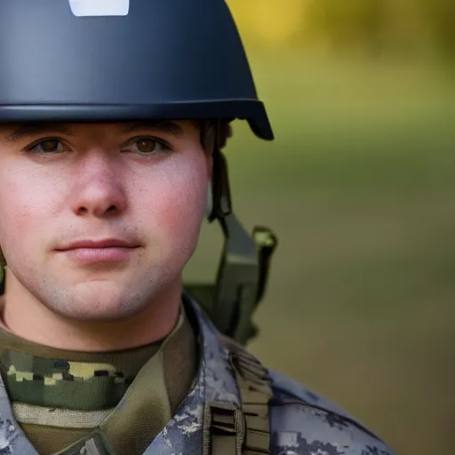 Image similar to Closeup of Fox dressed in a modern American soldier uniform with a helmet, 85mm f/1.4