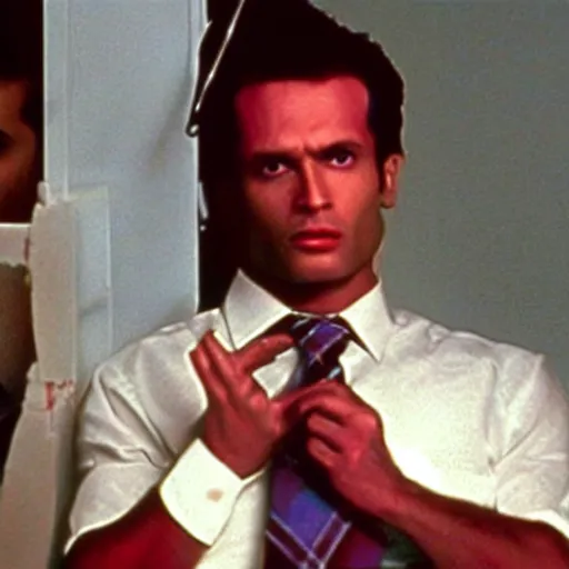 Image similar to Vishnu wearing an axe in American Psycho (1999)