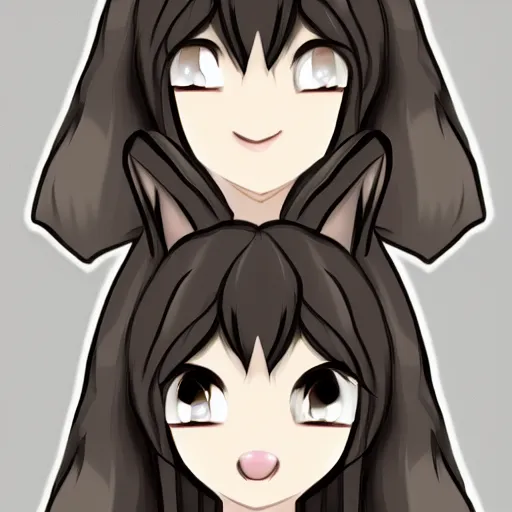 Image similar to headshot of young female furry, maple story, cute, fantasy, intricate, long hair, dark grey skin, mouse face, maplestory mouse, dark skin, mouse head, mouse ears, black hair, elegant, cartoony, Deviantart, artstation, character art of maple story, smooth, sharp focus, illustration, art by Diives