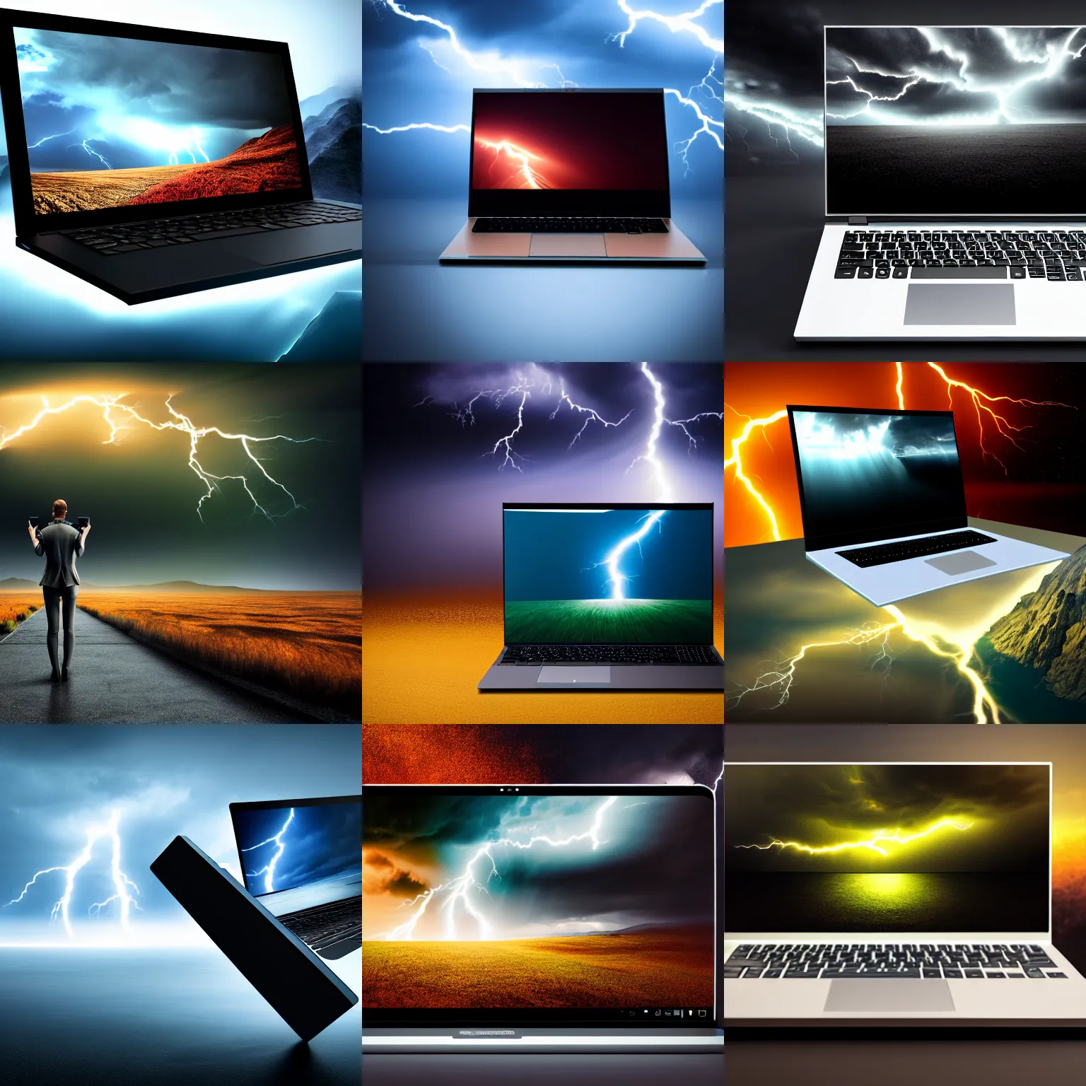 Prompt: a laptop with human legs, surreal, 8 k, dramatic lightning, matte painting, ultra wide shot, sharp focus, wallpaper art