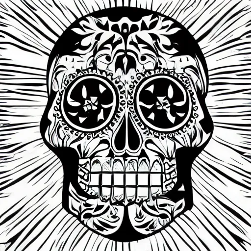 Image similar to vector art panel for cnc plasma, laser, simple geometric sugar skull design pattern