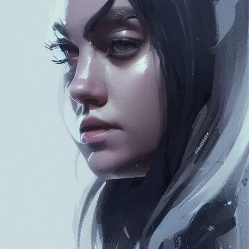 Image similar to “ portrait of mila kunis by greg rutkowski, young, attractive, highly detailed portrait, scifi, digital painting, artstation, concept art, smooth, sharp foccus ilustration, artstation hq ”