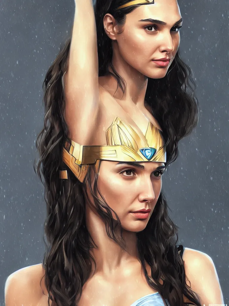 Image similar to a beautiful portrait of gal gadot by Karmen loh and, detailed, proportional, trending on art station, 4k