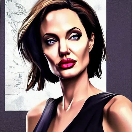 Image similar to angelina jolie gta 5 cover art