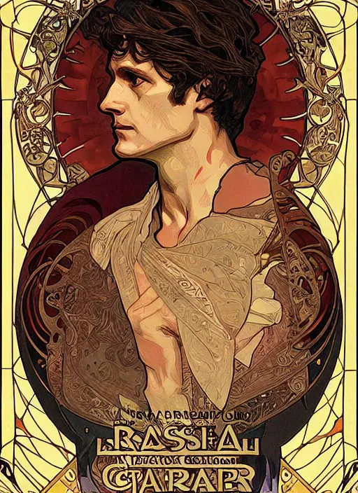 Image similar to Will Graham from NBCs Hannibal in portrait Alphonse Mucha art nouveau style, brutal, epic, intricate, elegant, highly detailed, digital painting, 4k, HDR, concept art, smooth, sharp focus, illustration, art by alphonse mucha,artgerm, H R Giger