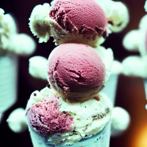 Image similar to close up high resolution photo of hairy ice cream, very tasty, food photography, instagram, trending