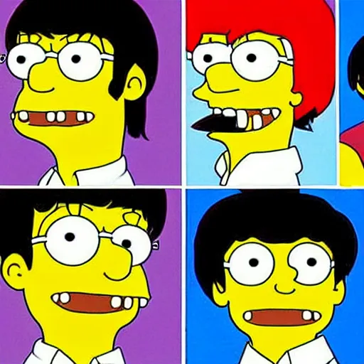 Prompt: the Beatles in the Simpsons