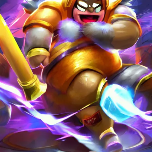 Image similar to king dedede as a league of legends champion. league of legends splash art. digital illustration. high quality.