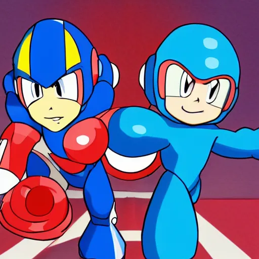 Image similar to mega man vs maga man real