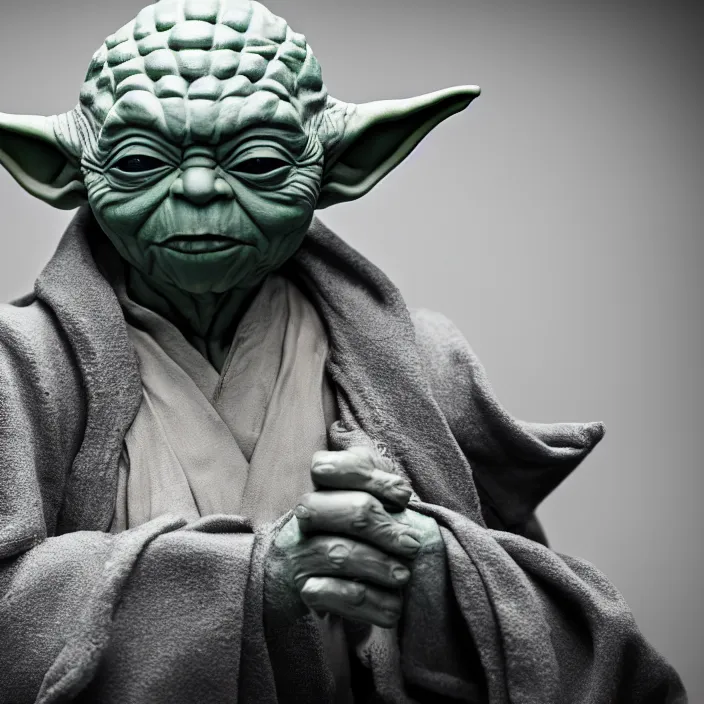 Image similar to a hyperdetailed studio photo of master yoda ; f / 1. 4 ; 9 0 mm