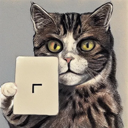 Image similar to cat holding letters falc, f a l c, o n i, falconi, ultra realism