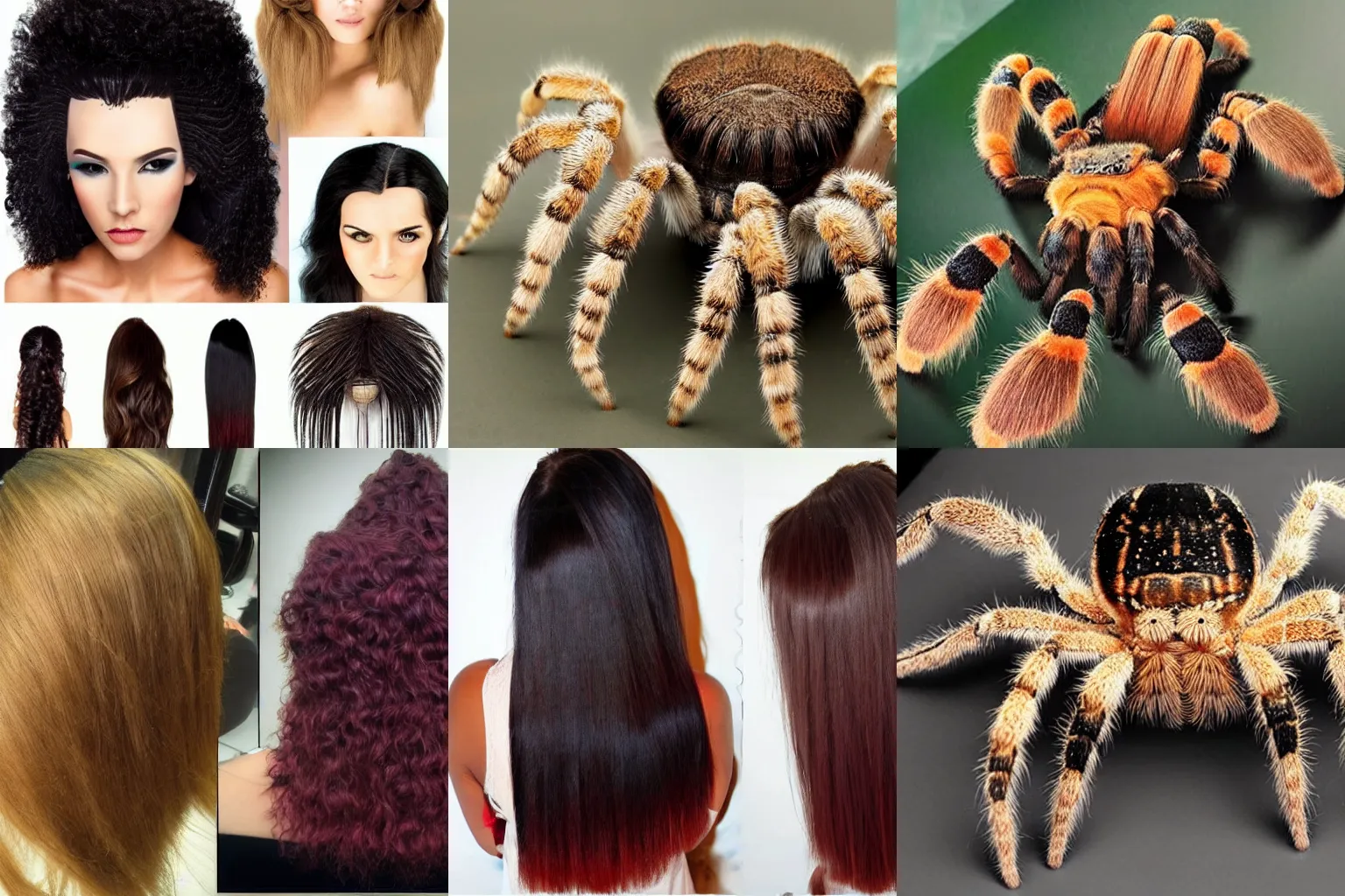 Prompt: tarantulas for hair