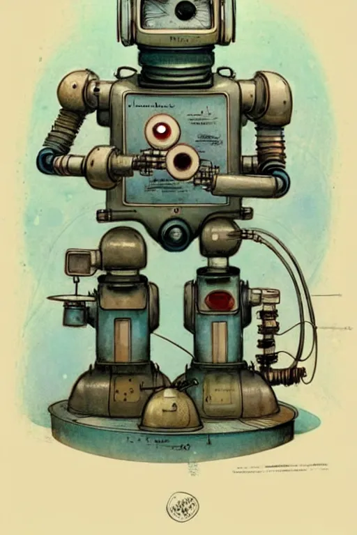 Prompt: (((((1950s robot science . muted colors.))))) by Jean-Baptiste Monge !!!!!!!!!!!!!!!!!!!!!!!!!!!