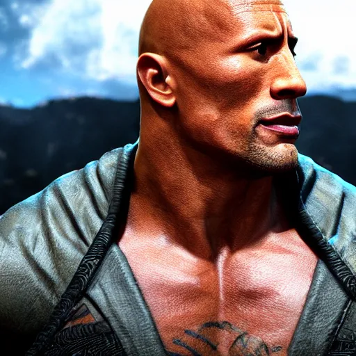 Image similar to dwayne johnson rendered in unreal engine