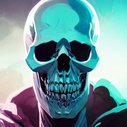 Image similar to a skull face monster minimalist, cyberpunk, behance hd by jesper ejsing, by rhads, makoto shinkai and lois van baarle, ilya kuvshinov, rossdraws global illumination ray tracing hdr radiating a glowing aura, fine texture, editorial illustration, dramatic lighting, dynamic composition, detailed, matte print, dynamic perspective, muted color