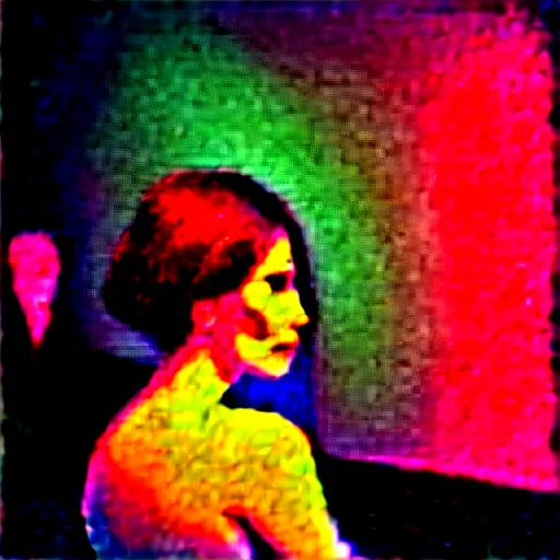 Image similar to “a woman with synesthesia listening to an orchestra at a concert hall, digital art”