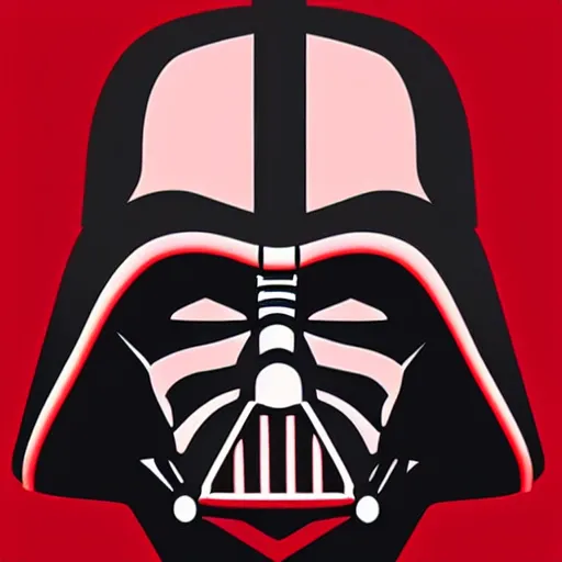 Prompt: darth vader, profile pic, centered, red background, highly detailed, digital art