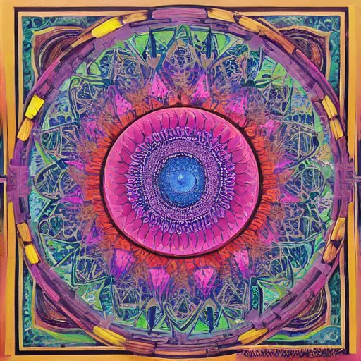 Prompt: an abstract painting that captivates the viewer, illusions, mandala, beautiful, fantasy