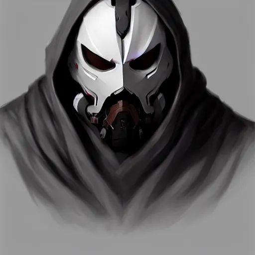 Prompt: Overwatch Gabriel Reyes Reaper by Stanley Artgerm Lau, concept art, game art, digital painting, digital art, portrait