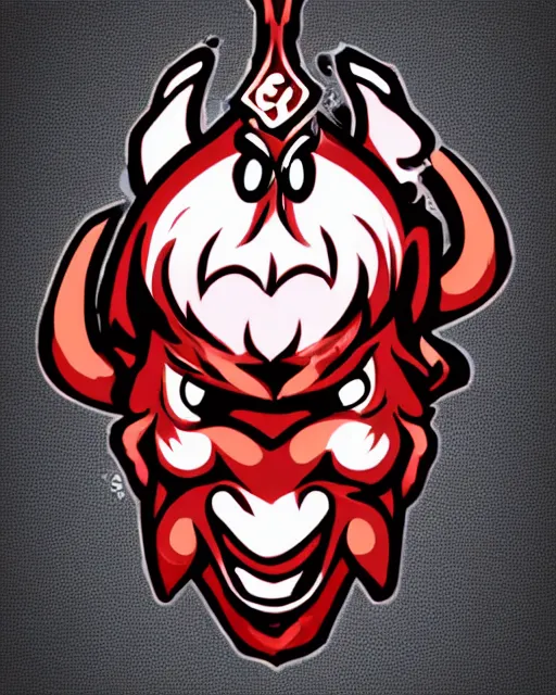 Prompt: esports logo, crying imp devil, cute