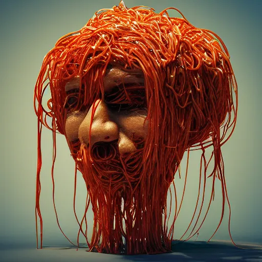 Image similar to spaghetti lord, man made of spaghetti, HD render, 4k, artstation