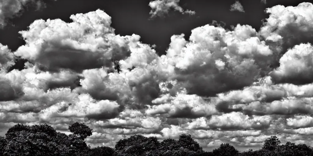 Prompt: peaceful puffy clouds, crosshatch, 4 k