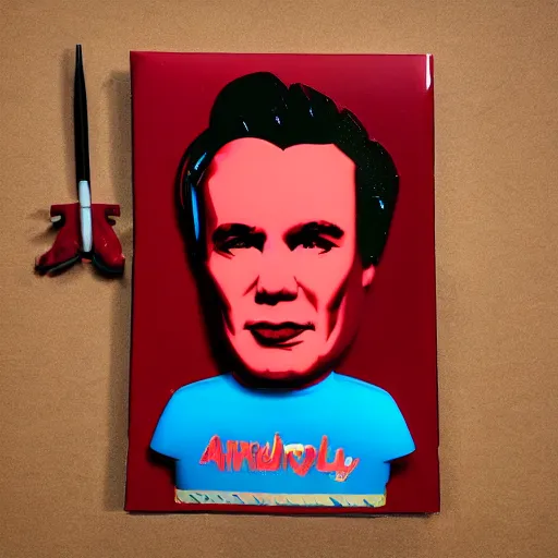 Image similar to andy warhol stop motion vinyl action figure, plastic, toy, butcher billy style