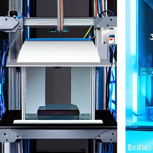 Image similar to futuristic 3 d printer