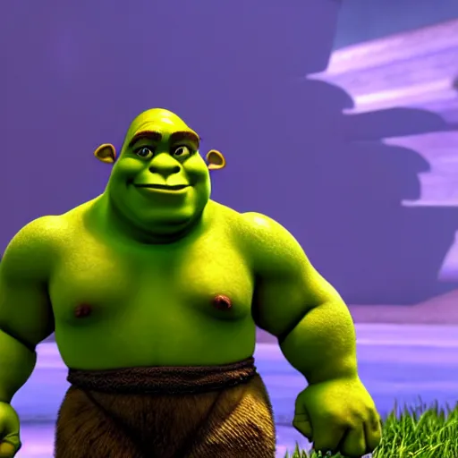 Image similar to shrek in super smash bros ultimate, highly detailed, extremely high quality, hd, 4 k, 8 k, professional photographer, 4 0 mp, lifelike, top - rated, award winning, realistic, detailed lighting, detailed shadows, sharp, no blur, edited, corrected, trending