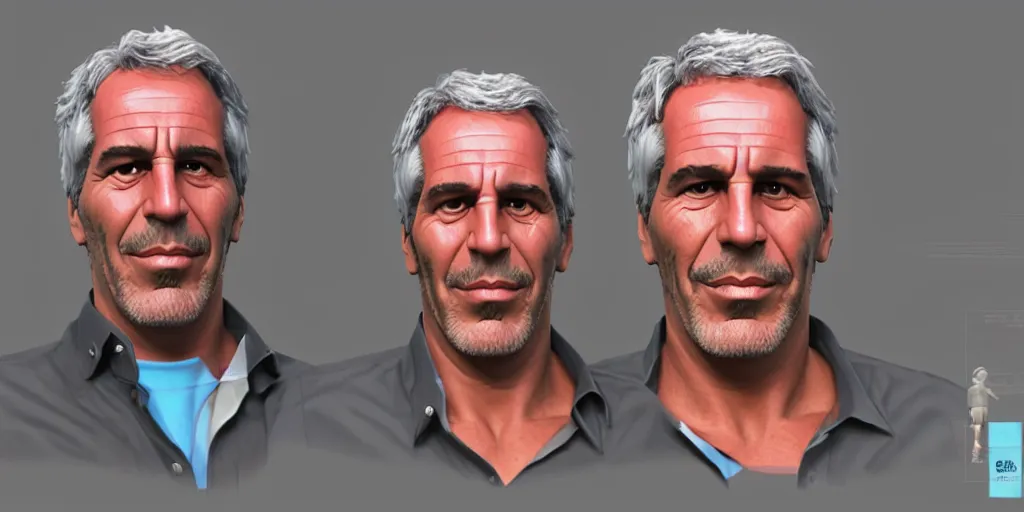 Prompt: jeffrey epstein as a fortnite skin. 3 d model. concept art. 8 k resolution