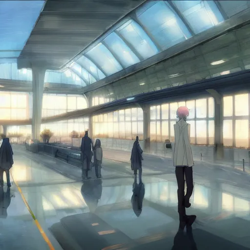 Image similar to The Airport Ward, Ōta, Anime concept art by Makoto Shinkai