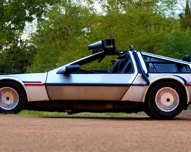 Image similar to new prototype delorean, dslr