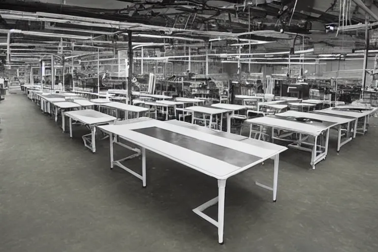 Image similar to a factory in the shape of a giant table