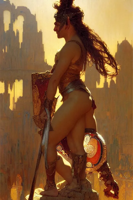 Image similar to gladiator, painting by gaston bussiere, craig mullins, greg rutkowski, alphonse mucha