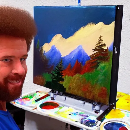 Image similar to gpu painting with bob ross