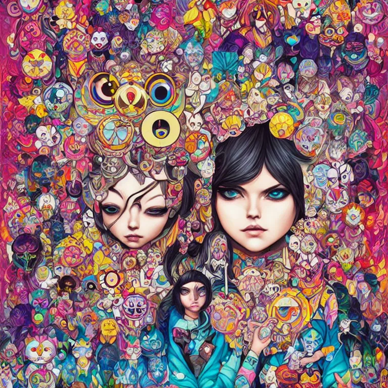 Image similar to DMT City by jeremiah ketner, Martine Johanna and Takashi Murakami, and Sandra Chevrier, digital art