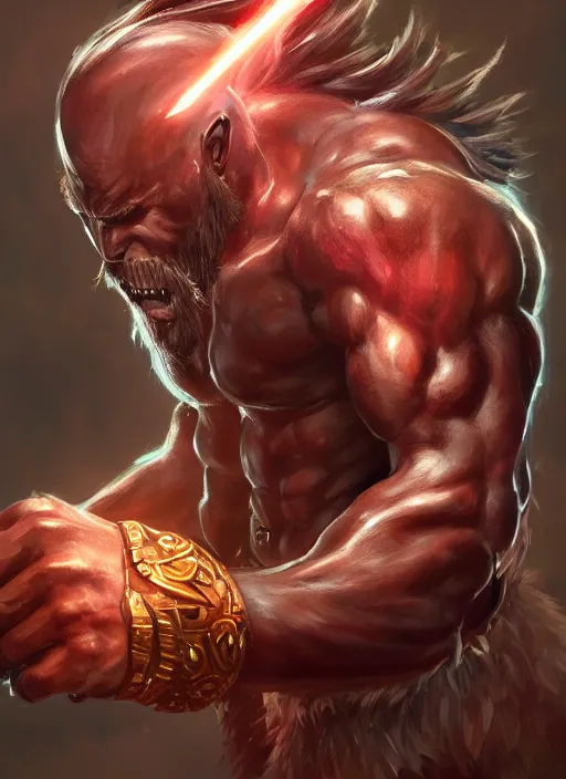 Image similar to a highly detailed illustration of berserker african god of lightning, muscular, intricate, elegant, highly detailed, centered, digital painting, artstation, concept art, smooth, sharp focus, league of legends concept art, WLOP