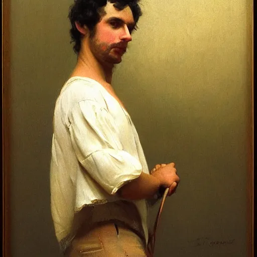 Prompt: figure painting of greg davies by jules joseph lefebvre