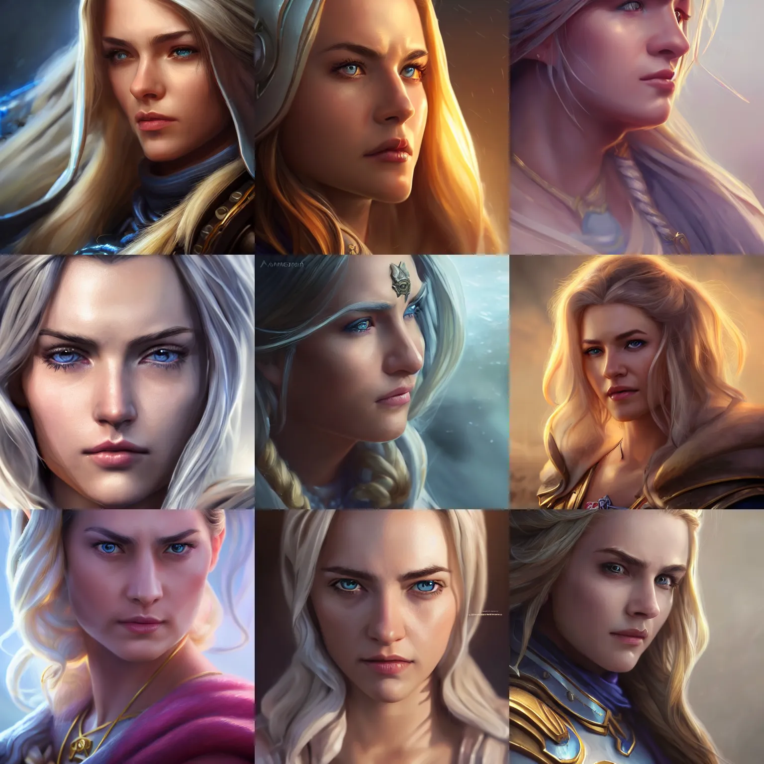 Prompt: hyperrealistic portrait model of jaina proudmoore! 5 amazing details 8 k beautiful ultra realistic sharp focus cinematic lightning highly detailed, digital painting, artstation, concept art, smooth, sharp focus, in the style of jeehyung lee mirco cabbia, astor alexander character portrait, close up, wide angle, ultra realistic, intricate details