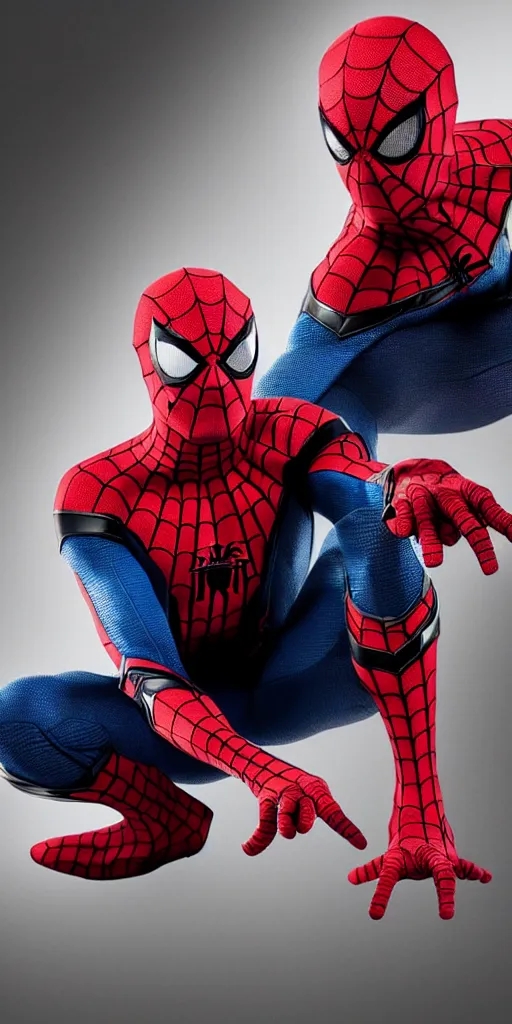 Image similar to Spider-Man's new costume design, intricate webbing