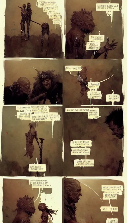 Image similar to the most interesting 6 panel comic by chiara bautista, beksinski and norman rockwell and greg rutkowski weta studio and tom bagshaw and james gurney and lucasfilm