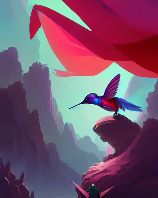 Image similar to hummingbird, dota matte painting concept art, official fanart behance hd artstation by james gilleard, jesper ejsing, lois van baarle, ilya kuvshinov