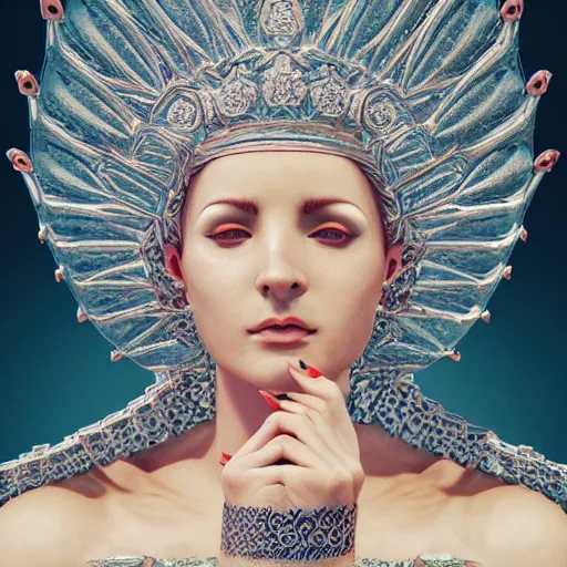 Image similar to queen of gods, 4 k, intricate, jaw dropping, gorgeous, surreal, octane render